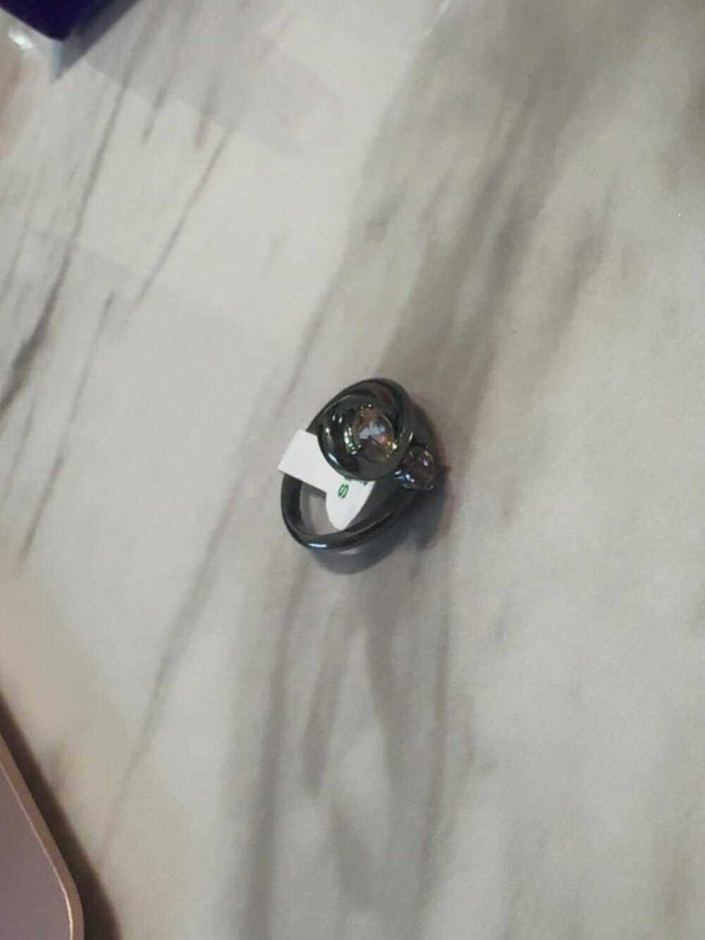 Ring Bomb Party Black Twisted Intertwined Ring with CZ Stones Size 8 NIB